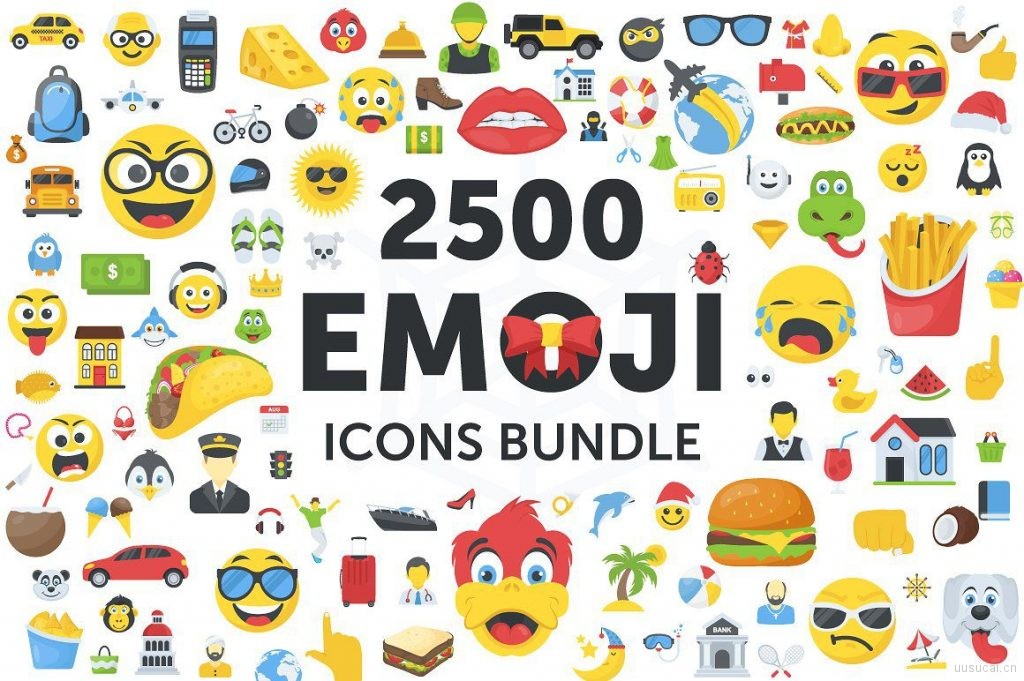 2500个表情符号emoji图标合集打包下载(包含ai,eps,svg,png,pdf,jpg