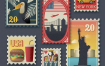 17款海外旅游地标建筑纪念邮票手绘卡通AI矢量旅行社宣传海报素材