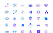 7套350个几何图形元素扁平化彩色渐变图标icon矢量素材下载