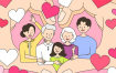 10款卡通幸福甜蜜家庭人物合照合影全家福AI矢量插画设计素材