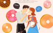 30款韩国手绘水彩插画情侣恋人海报设计PSD素材模板