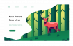 5款柴犬鹿小狗动物插画扁平化banner背景网页UI插图AI矢量设计素材