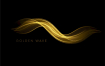 12款金色抽象波浪线条粒子光效EPS格式