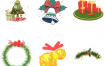 108款圣诞节圣诞树老人袜子手绘铃铛麋鹿卡通装饰元素PNG免扣设计素材
